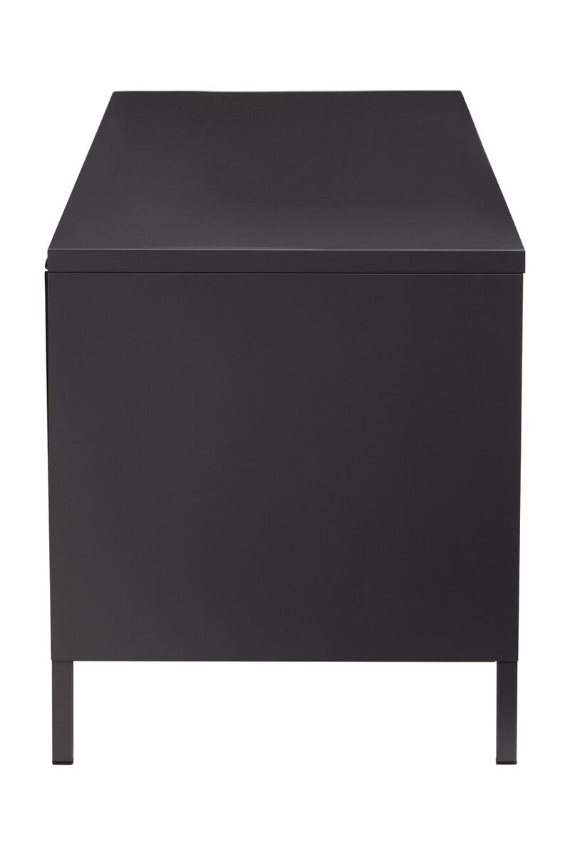 Two Door Black Metal Media Unit | Acier