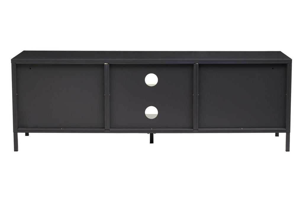 Two Door Black Metal Media Unit | Acier