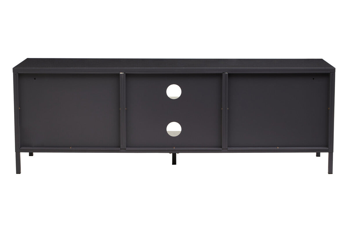 Two Door Black Metal Media Unit | Acier