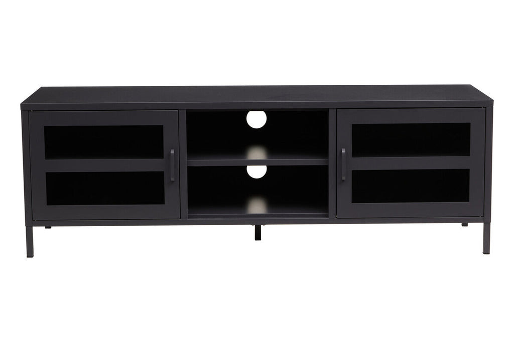 Two Door Black Metal Media Unit | Acier