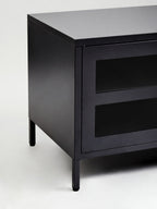 Two Door Black Metal Media Unit | Acier