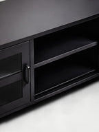 Two Door Black Metal Media Unit | Acier