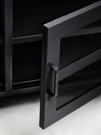Two Door Black Metal Media Unit | Acier