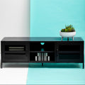 Two Door Black Metal Media Unit | Acier