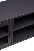Two Door Black Metal Media Unit | Acier