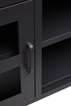 Two Door Black Metal Media Unit | Acier