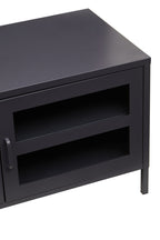 Two Door Black Metal Media Unit | Acier