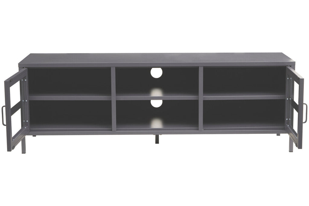 Two Door Grey Metal Media Unit | Acier