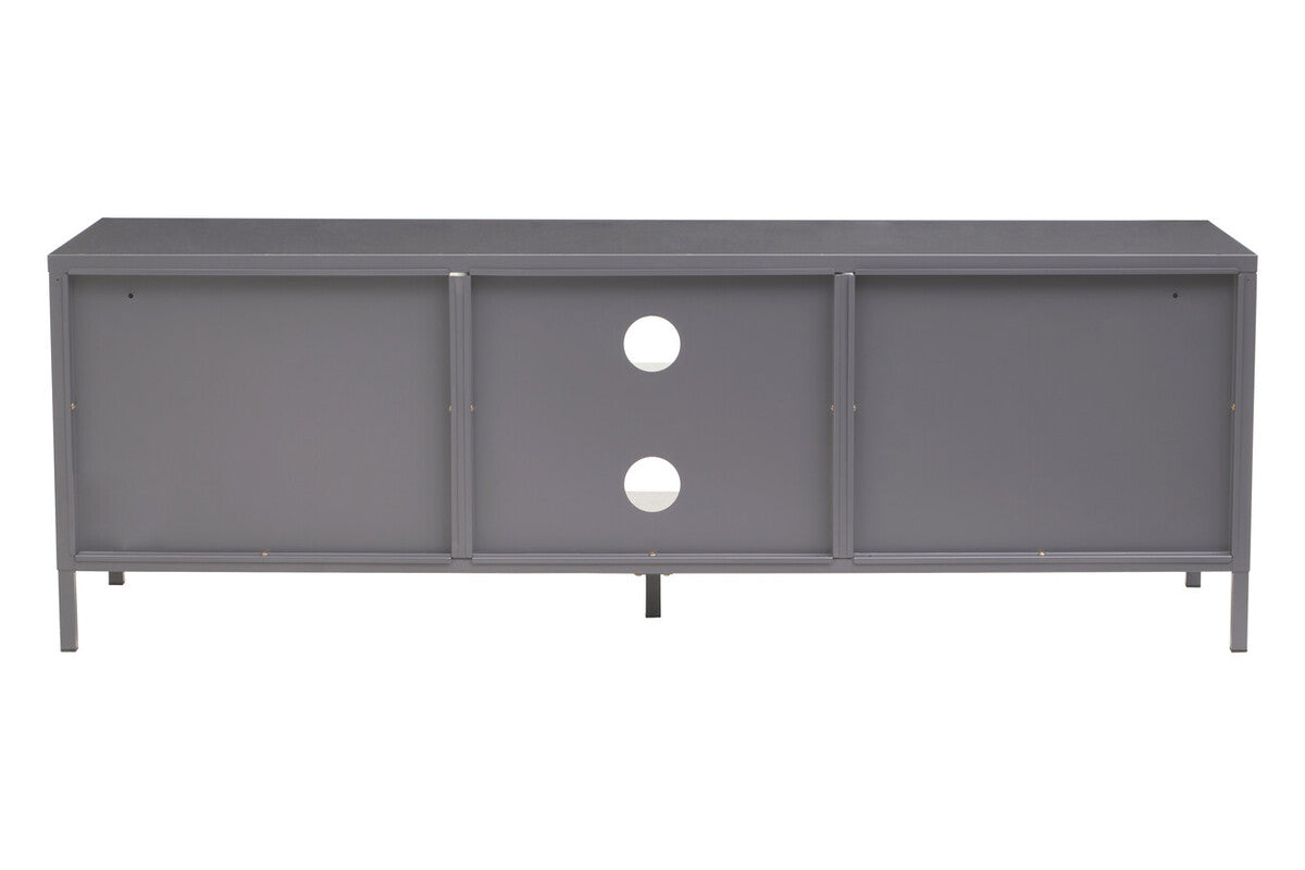 Two Door Grey Metal Media Unit | Acier