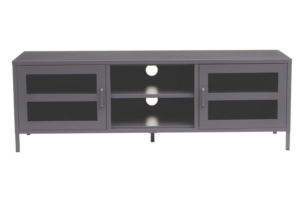 Two Door Grey Metal Media Unit | Acier
