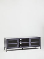 Two Door Grey Metal Media Unit | Acier