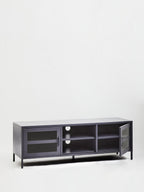 Two Door Grey Metal Media Unit | Acier