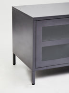 Two Door Grey Metal Media Unit | Acier