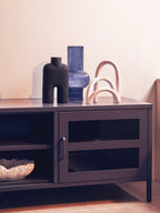 Two Door Grey Metal Media Unit | Acier