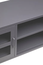 Two Door Grey Metal Media Unit | Acier