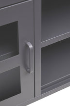 Two Door Grey Metal Media Unit | Acier