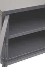 Two Door Grey Metal Media Unit | Acier