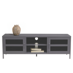 Two Door Grey Metal Media Unit | Acier