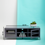 Two Door Grey Metal Media Unit | Acier