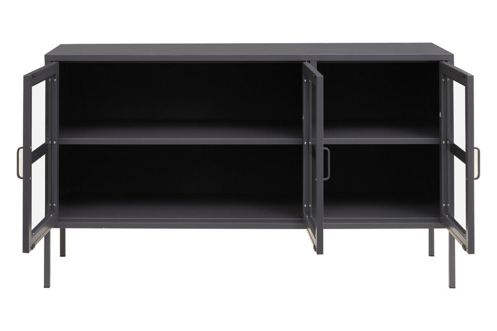 Three Door Grey Metal Sideboard | Acier