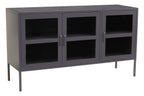 Three Door Grey Metal Sideboard | Acier