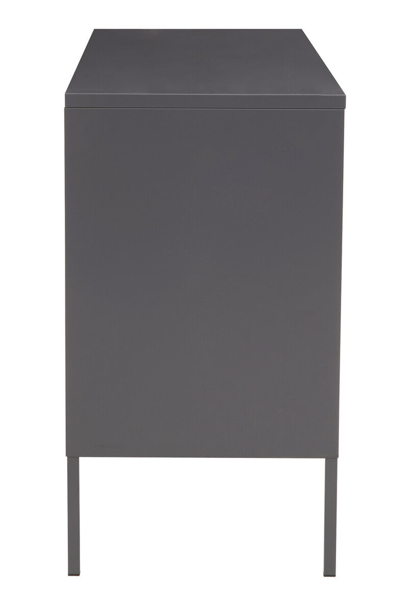 Three Door Grey Metal Sideboard | Acier