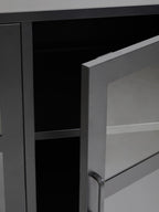 Three Door Grey Metal Sideboard | Acier