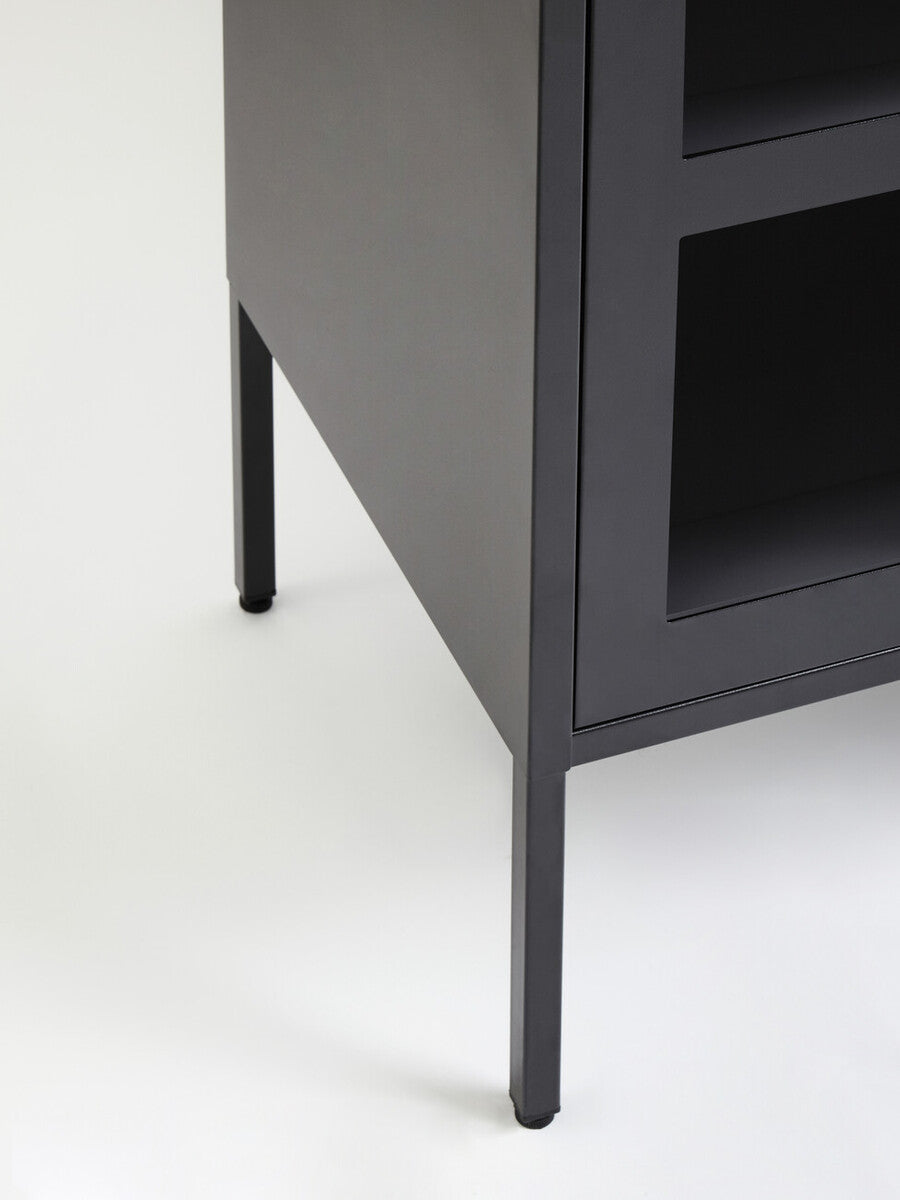 Three Door Grey Metal Sideboard | Acier