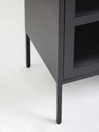 Three Door Grey Metal Sideboard | Acier