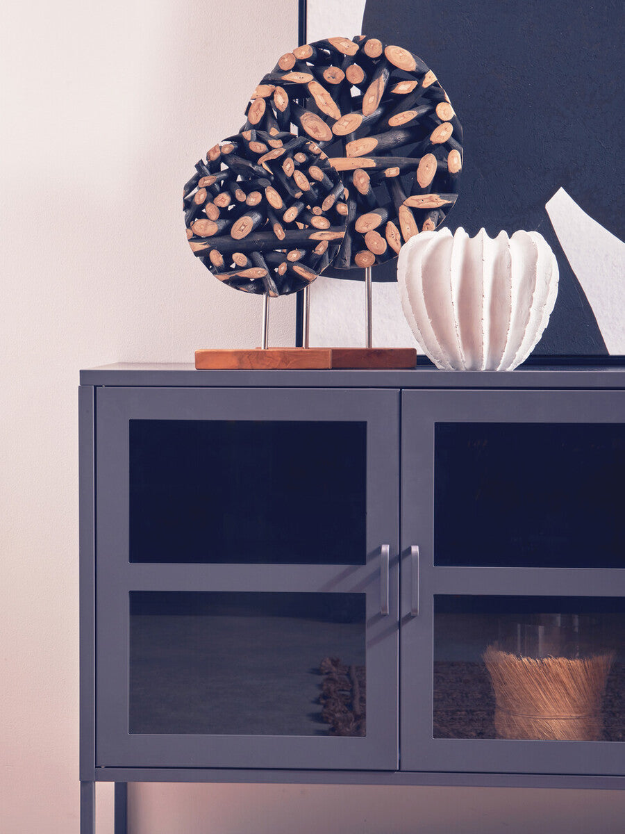 Three Door Grey Metal Sideboard | Acier