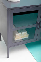 Three Door Grey Metal Sideboard | Acier