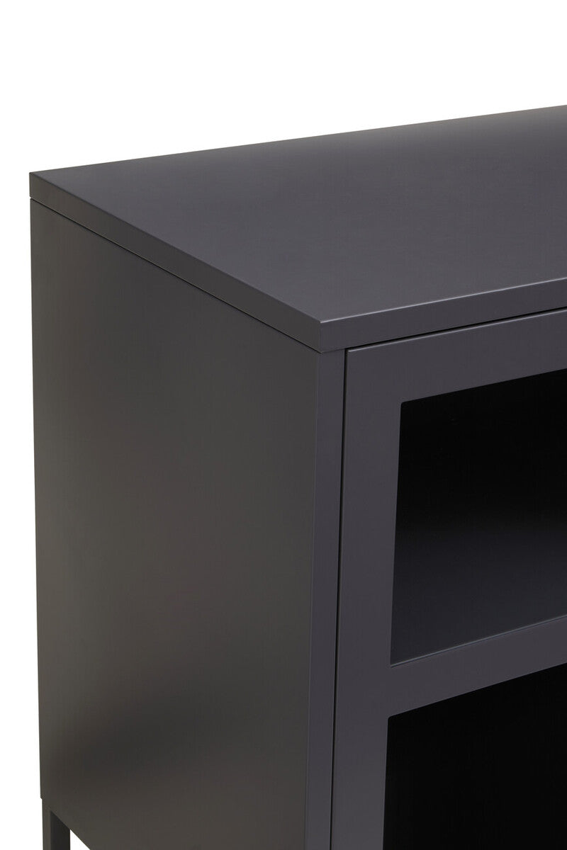 Three Door Grey Metal Sideboard | Acier