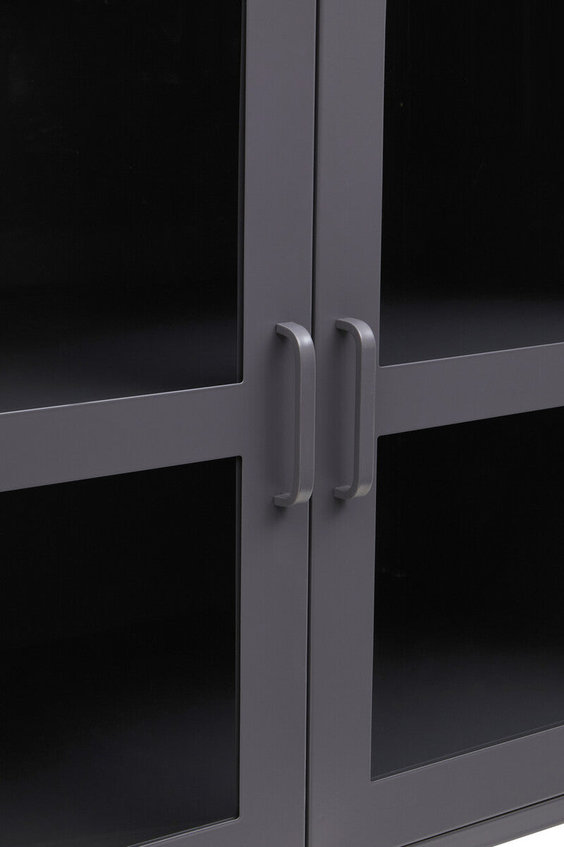 Three Door Grey Metal Sideboard | Acier