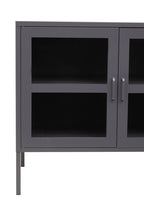 Three Door Grey Metal Sideboard | Acier