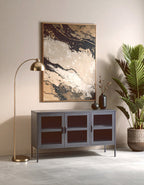 Three Door Grey Metal Sideboard | Acier