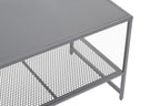 Grey Powder Coated Metal Coffee Table with Lower Mesh Display Shelf, Acero | Acero