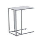 Grey Powder Coated Metal Side Table with C-Shaped Design, Acero | Acero