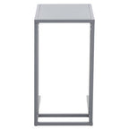 Grey Powder Coated Metal Side Table with C-Shaped Design, Acero | Acero