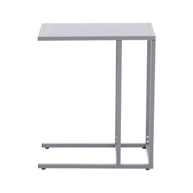 Grey Powder Coated Metal Side Table with C-Shaped Design, Acero | Acero