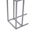 Grey Powder Coated Metal Side Table with C-Shaped Design, Acero | Acero