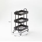 Three Tier Black Metal Trolley | Acero