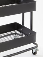 Three Tier Black Metal Trolley | Acero