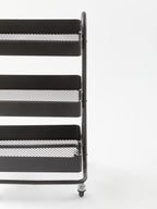 Three Tier Black Metal Trolley | Acero