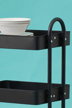 Three Tier Black Metal Trolley | Acero