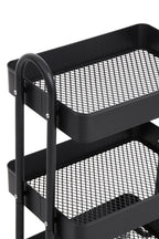 Three Tier Black Metal Trolley | Acero