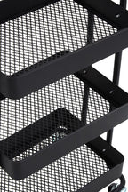 Three Tier Black Metal Trolley | Acero