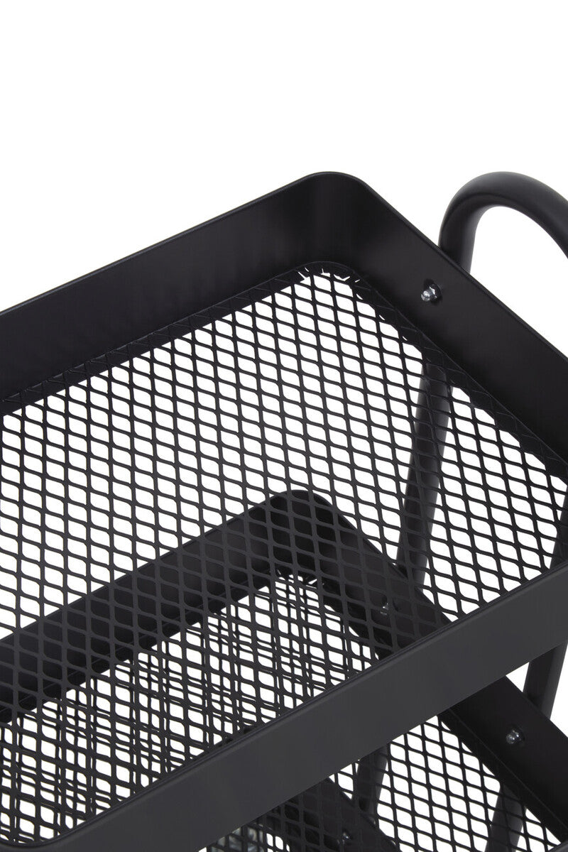 Three Tier Black Metal Trolley | Acero