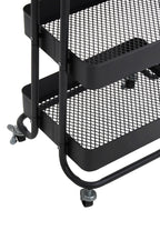 Three Tier Black Metal Trolley | Acero