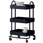 Three Tier Black Metal Trolley | Acero
