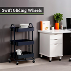 Three Tier Black Metal Trolley | Acero